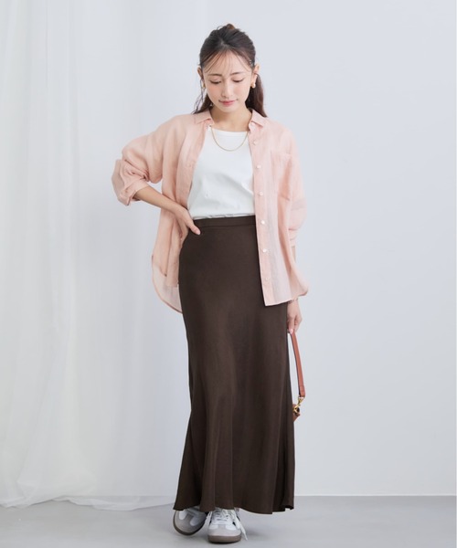 COHINA(コヒナ)の「【接触冷感・防臭】アセテートバックサテンナロースカート 【低身長・小柄女性】(スカート・レディース・グレイッシュベージュ/ベージュ/ブラウン・XS-Short/S-Short/XS-Regular/S-Regular)」の22枚目の写真