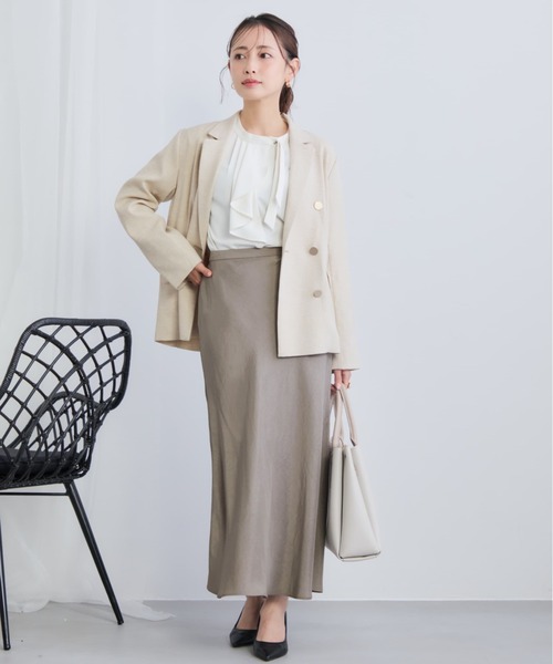 COHINA(コヒナ)の「【接触冷感・防臭】アセテートバックサテンナロースカート 【低身長・小柄女性】(スカート・レディース・グレイッシュベージュ/ベージュ/ブラウン・XS-Short/S-Short/XS-Regular/S-Regular)」の11枚目の写真