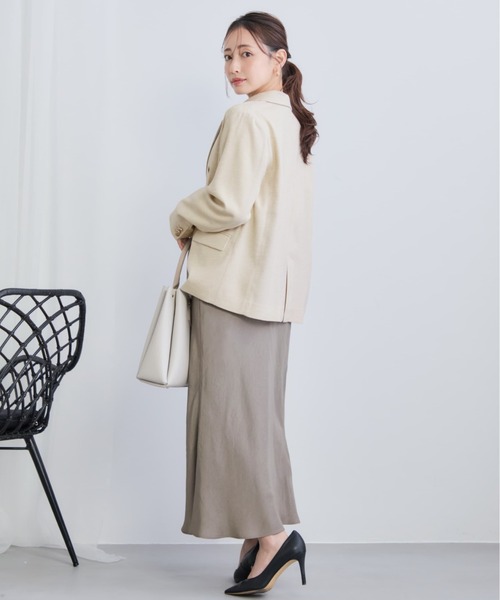 COHINA(コヒナ)の「【接触冷感・防臭】アセテートバックサテンナロースカート 【低身長・小柄女性】(スカート・レディース・グレイッシュベージュ/ベージュ/ブラウン・XS-Short/S-Short/XS-Regular/S-Regular)」の13枚目の写真