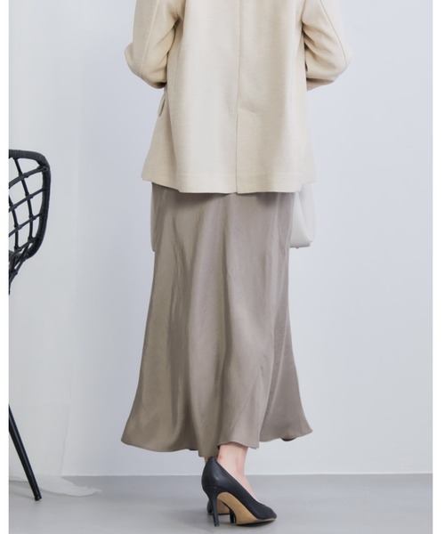 COHINA(コヒナ)の「【接触冷感・防臭】アセテートバックサテンナロースカート 【低身長・小柄女性】(スカート・レディース・グレイッシュベージュ/ベージュ/ブラウン・XS-Short/S-Short/XS-Regular/S-Regular)」の10枚目の写真