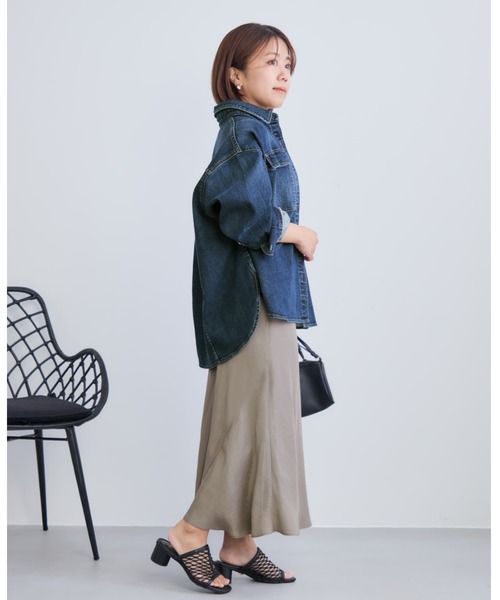 COHINA(コヒナ)の「【接触冷感・防臭】アセテートバックサテンナロースカート 【低身長・小柄女性】(スカート・レディース・グレイッシュベージュ/ベージュ/ブラウン・XS-Short/S-Short/XS-Regular/S-Regular)」の18枚目の写真