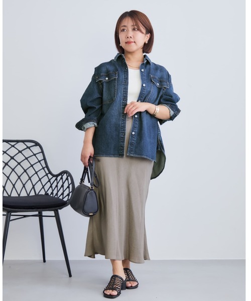 COHINA(コヒナ)の「【接触冷感・防臭】アセテートバックサテンナロースカート 【低身長・小柄女性】(スカート・レディース・グレイッシュベージュ/ベージュ/ブラウン・XS-Short/S-Short/XS-Regular/S-Regular)」の17枚目の写真