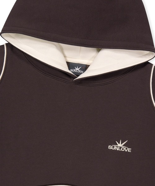 SUNLOVE（サンラブ）の「Crescent Brushed Hoodie（パーカー・レディース・ブラウン/サーモンピンク/アイボリー・S/L/M）」の10枚目の写真