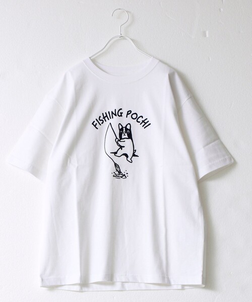 FREDY MAC(フレディーマック)の「【マックT】【Fishing Pochi】original body T-shirts(Tシャツ/カットソー・メンズ・サックスブルー/ホワイト・L/M/S)」の1枚目の写真