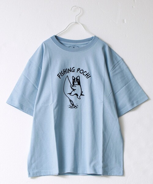 FREDY MAC(フレディーマック)の「【マックT】【Fishing Pochi】original body T-shirts(Tシャツ/カットソー・メンズ・サックスブルー・L/M)」の1枚目の写真