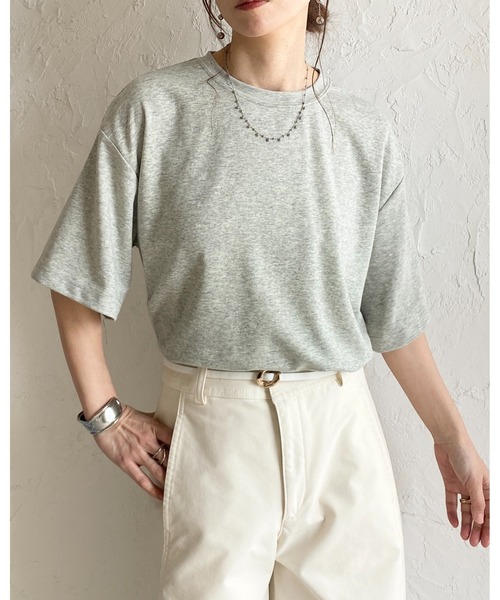 She's Closet(シーズクローゼット)の「半袖 バイカラー配色 袖ロールアップ Tシャツ(Tシャツ/カットソー・レディース・ブラック/グレー/ブルー/オフホワイト・FREE)」の17枚目の写真