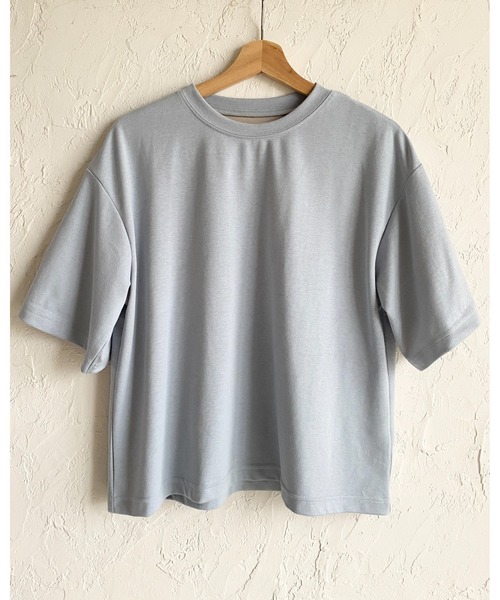 She's Closet(シーズクローゼット)の「半袖 バイカラー配色 袖ロールアップ Tシャツ(Tシャツ/カットソー・レディース・ブラック/グレー/ブルー/オフホワイト・FREE)」の14枚目の写真