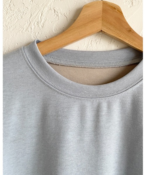 She's Closet(シーズクローゼット)の「半袖 バイカラー配色 袖ロールアップ Tシャツ(Tシャツ/カットソー・レディース・ブラック/グレー/ブルー/オフホワイト・FREE)」の15枚目の写真