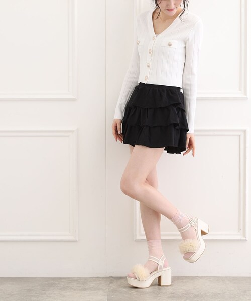 ESPERANZA（エスペランサ）の「【ナチュ盛り/約10cm】ナチュ盛り2WAYフリルサンダル（サンダル・レディース・アイボリー/ブラック/ブルー/ピンク系・S/M/L/LL）」の8枚目の写真