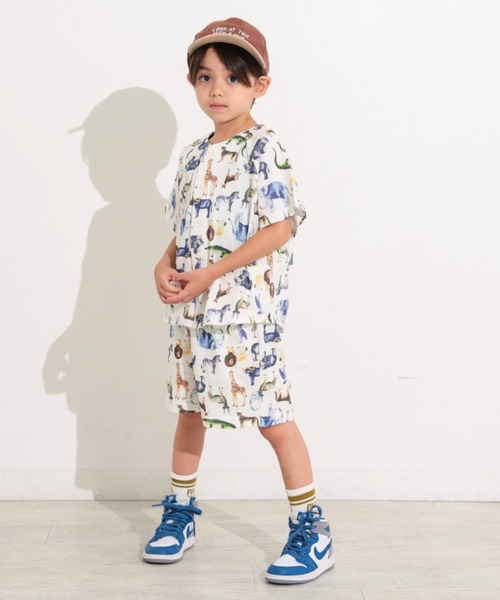 Ocean&Ground(オーシャン&グラウンド)の「アニマルプリントカットソーショーツ(スウェットパンツ・キッズ・オフホワイト/ブラック・130/120/110/100/90/140)」の8枚目の写真