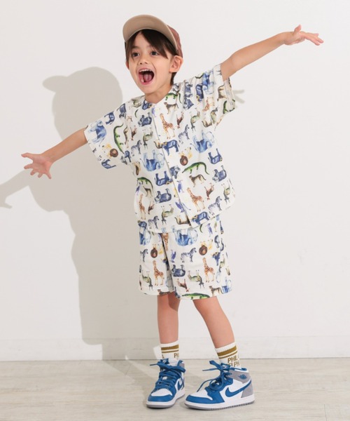 Ocean&Ground(オーシャン&グラウンド)の「アニマルプリントカットソーショーツ(スウェットパンツ・キッズ・オフホワイト/ブラック・130/120/110/100/90/140)」の10枚目の写真
