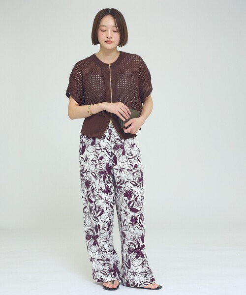 qualite(カリテ)の「ZIP UP 透かしニット 春服 夏服 羽織り シアー(ニット/セーター・レディース・ブラウン/チャコールグレー/オフホワイト・フリー)」の17枚目の写真
