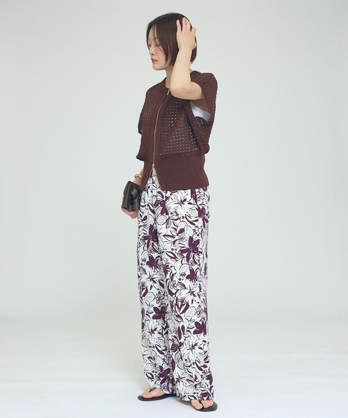 qualite(カリテ)の「ZIP UP 透かしニット 春服 夏服 羽織り シアー(ニット/セーター・レディース・ブラウン/チャコールグレー/オフホワイト・フリー)」の18枚目の写真