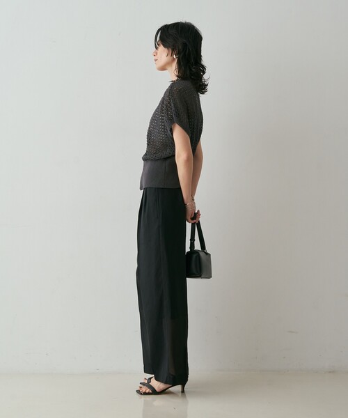 qualite(カリテ)の「ZIP UP 透かしニット 春服 夏服 羽織り シアー(ニット/セーター・レディース・ブラウン/チャコールグレー/オフホワイト・フリー)」の21枚目の写真