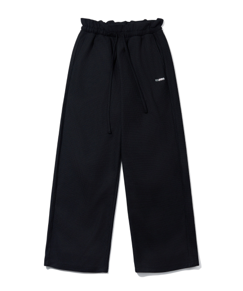 YOUHEE（ユヒ）の「FRILL BANDING WIDE PANTS_BLACK（スウェットパンツ・レディース・その他・FREE）」の2枚目の写真