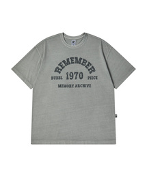 BUBBLPIECE（バブルピース）の「[男女共用] 1970リメンバークラックピグメントTシャツ_ライトグレー（Tシャツ/カットソー）」