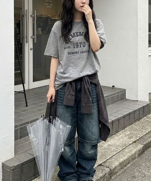 BUBBLPIECE（バブルピース）の「[男女共用] 1970リメンバークラックピグメントTシャツ_ライトグレー（Tシャツ/カットソー・レディース・その他・MEDIUM/LARGE）」の8枚目の写真