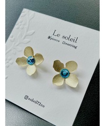 【Le soleil】小ぶり スワロフスキー フラワーピアス(MA)