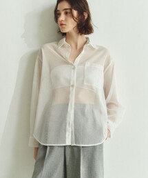 【レイヤードコーデ】メッシュオーバーシャツ
