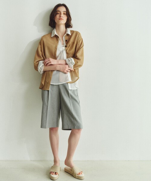 BIANCA(ビアンカ)の「【レイヤードコーデ】メッシュオーバーシャツ(シャツ/ブラウス・レディース・ブラック/ベージュ/ホワイト・38)」の19枚目の写真