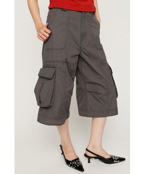 SLY(スライ)の「WASHED 2WAY CARGO PT ウォッシュド2ウェイカーゴパンツ 春服 夏服(カーゴパンツ・レディース・ライトブラック/オフホワイト/ブラウン系その他2・1/2)」の3枚目の写真