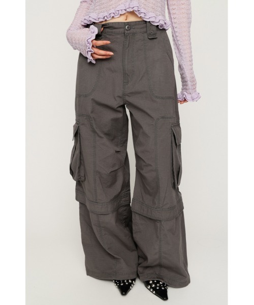 SLY(スライ)の「WASHED 2WAY CARGO PT ウォッシュド2ウェイカーゴパンツ 春服 夏服(カーゴパンツ・レディース・ライトブラック/オフホワイト/ブラウン系その他2・1/2)」の14枚目の写真