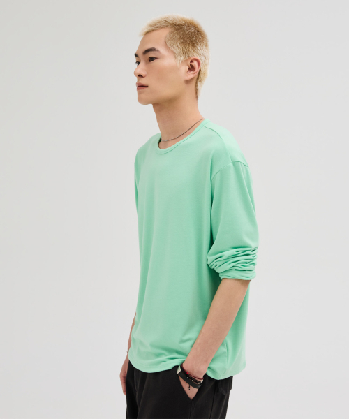 LEIRE（ルアール）の「ソフトラウンドロングスリーブTシャツ[アップルミント]（Tシャツ/カットソー・メンズ・その他・MEDIUM/LARGE/X-LARGE）」の3枚目の写真