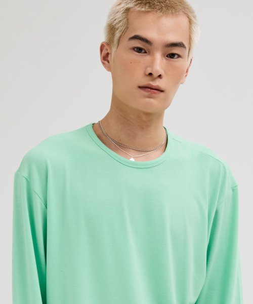 LEIRE（ルアール）の「ソフトラウンドロングスリーブTシャツ[アップルミント]（Tシャツ/カットソー・メンズ・その他・MEDIUM/LARGE/X-LARGE）」の2枚目の写真