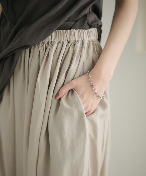 LAULEN(ローレン)の「draped gather skirt /ドレープギャザースカート(スカート・レディース・グレー/アイボリー・FREE)」の8枚目の写真