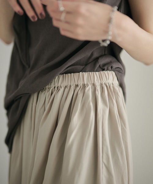 LAULEN(ローレン)の「draped gather skirt /ドレープギャザースカート(スカート・レディース・グレー/アイボリー・FREE)」の9枚目の写真