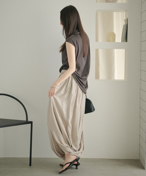 LAULEN(ローレン)の「draped gather skirt /ドレープギャザースカート(スカート・レディース・グレー/アイボリー・FREE)」の13枚目の写真