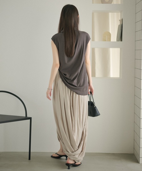 LAULEN(ローレン)の「draped gather skirt /ドレープギャザースカート(スカート・レディース・グレー/アイボリー・FREE)」の14枚目の写真