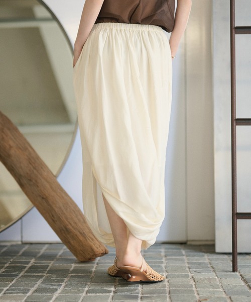 LAULEN(ローレン)の「draped gather skirt /ドレープギャザースカート(スカート・レディース・グレー/アイボリー・FREE)」の19枚目の写真