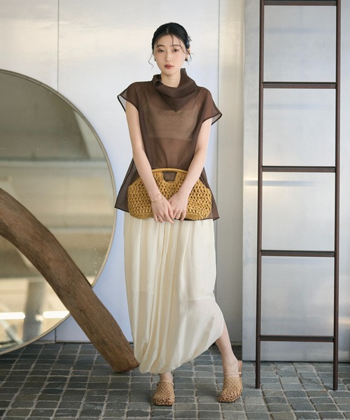LAULEN(ローレン)の「draped gather skirt /ドレープギャザースカート(スカート・レディース・グレー/アイボリー・FREE)」の22枚目の写真