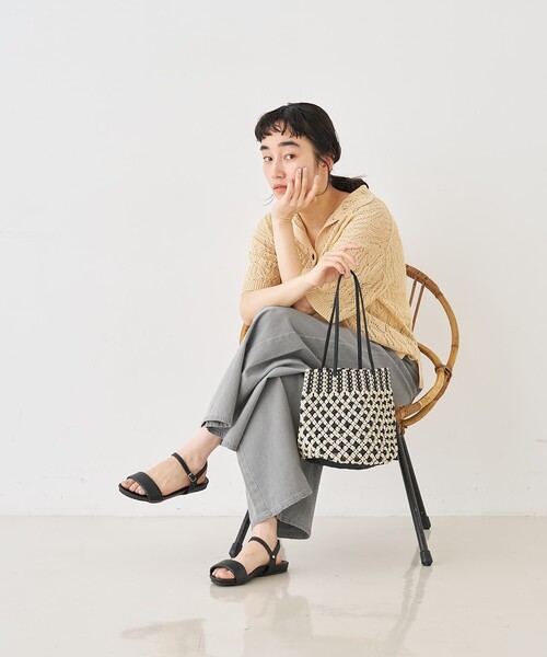 collex(コレックス)の「【ANANS】SMALL マクラメワックスコードミックストートバッグ(かごバッグ・レディース・その他・フリー)」の2枚目の写真