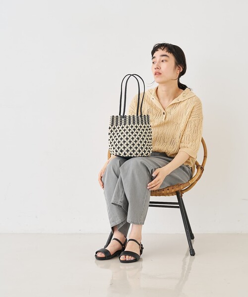 collex(コレックス)の「【ANANS】SMALL マクラメワックスコードミックストートバッグ(かごバッグ・レディース・その他・フリー)」の4枚目の写真