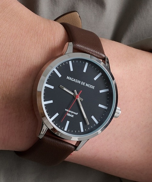A by MAGASIN DE MODE（エーバイマガジンデモード）の「【A by MAGASIN DE MODE】ELEMENT DIAL WATCH クォーツ FW シンプル レザーウォッチ / クォーツ / ユニセックス / ギフト ◎（アナログ腕時計・レディース・ブラック/ブラック系その他2/ブラウン/ブラウン系その他2・FREE）」の3枚目の写真