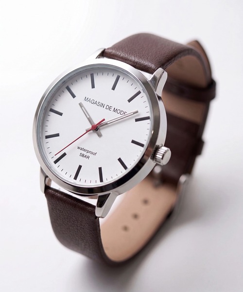 A by MAGASIN DE MODE（エーバイマガジンデモード）の「【A by MAGASIN DE MODE】ELEMENT DIAL WATCH クォーツ FW シンプル レザーウォッチ / クォーツ / ユニセックス / ギフト ◎（アナログ腕時計・レディース・ブラック/ブラック系その他2/ブラウン/ブラウン系その他2・FREE）」の8枚目の写真