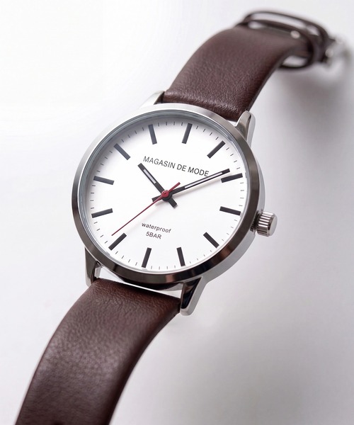 A by MAGASIN DE MODE（エーバイマガジンデモード）の「【A by MAGASIN DE MODE】ELEMENT DIAL WATCH クォーツ FW シンプル レザーウォッチ / クォーツ / ユニセックス / ギフト ◎（アナログ腕時計・レディース・ブラック/ブラック系その他2/ブラウン/ブラウン系その他2・FREE）」の7枚目の写真
