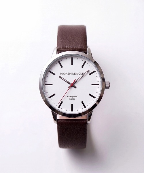 A by MAGASIN DE MODE（エーバイマガジンデモード）の「【A by MAGASIN DE MODE】ELEMENT DIAL WATCH クォーツ FW シンプル レザーウォッチ / クォーツ / ユニセックス / ギフト ◎（アナログ腕時計・レディース・ブラック/ブラック系その他2/ブラウン/ブラウン系その他2・FREE）」の6枚目の写真