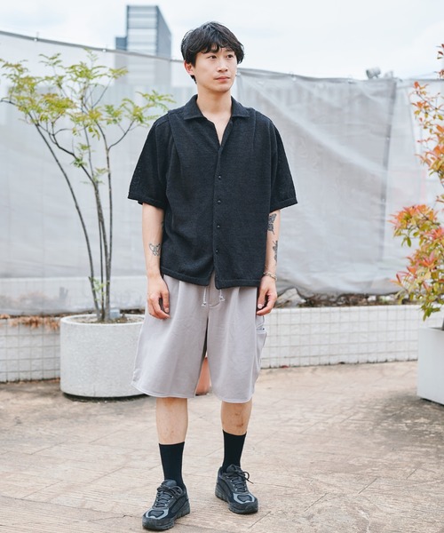 alvana(アルヴァナ)の「WASHI OPEN COLLAR SHIRTS KNIT(シャツ/ブラウス・メンズ・ブラック/ダークブラウン・3/2)」の9枚目の写真