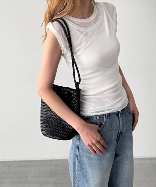 CANAL JEAN(キャナルジーン)の「El mar テンセルレイヤードタンクトップ(タンクトップ・レディース・アイボリー/ネイビー/ブラック・ONE SIZE)」の7枚目の写真
