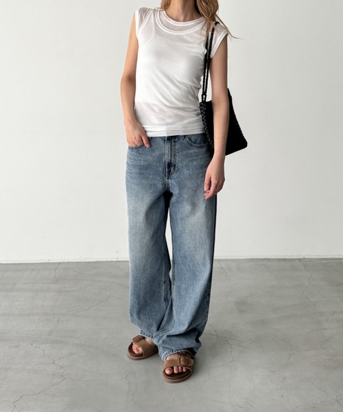 CANAL JEAN(キャナルジーン)の「El mar テンセルレイヤードタンクトップ(タンクトップ・レディース・アイボリー/ネイビー/ブラック・ONE SIZE)」の8枚目の写真