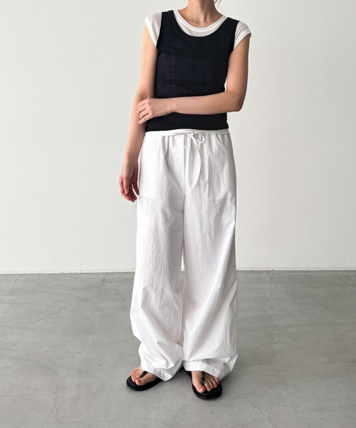 CANAL JEAN(キャナルジーン)の「El mar テンセルレイヤードタンクトップ(タンクトップ・レディース・アイボリー/ネイビー/ブラック・ONE SIZE)」の11枚目の写真