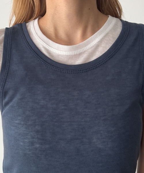 CANAL JEAN(キャナルジーン)の「El mar テンセルレイヤードタンクトップ(タンクトップ・レディース・アイボリー/ネイビー/ブラック・ONE SIZE)」の15枚目の写真