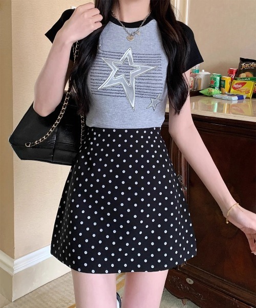 Miniministore(ミニミニストア)の「ミニスカート レディース ドット柄(スカート・レディース・ブラック/アイボリー・L/S/XL/M)」の4枚目の写真