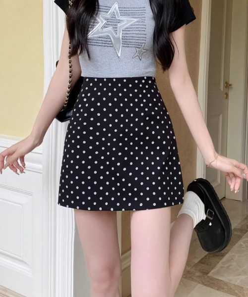 Miniministore(ミニミニストア)の「ミニスカート レディース ドット柄(スカート・レディース・ブラック/アイボリー・L/S/XL/M)」の5枚目の写真