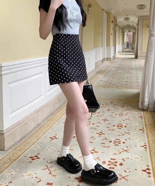 Miniministore(ミニミニストア)の「ミニスカート レディース ドット柄(スカート・レディース・ブラック/アイボリー・L/S/XL/M)」の8枚目の写真