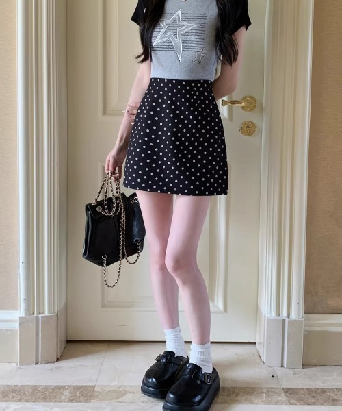 Miniministore(ミニミニストア)の「ミニスカート レディース ドット柄(スカート・レディース・ブラック/アイボリー・L/S/XL/M)」の9枚目の写真