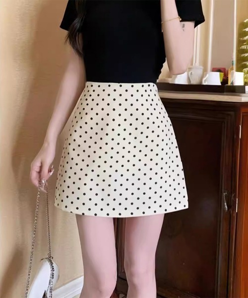 Miniministore(ミニミニストア)の「ミニスカート レディース ドット柄(スカート・レディース・ブラック/アイボリー・L/S/XL/M)」の10枚目の写真